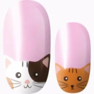 3 For 15 - LILY & FOX - BY A WHISKER Nail Stickers Wraps Strips Cats Pink Animal
